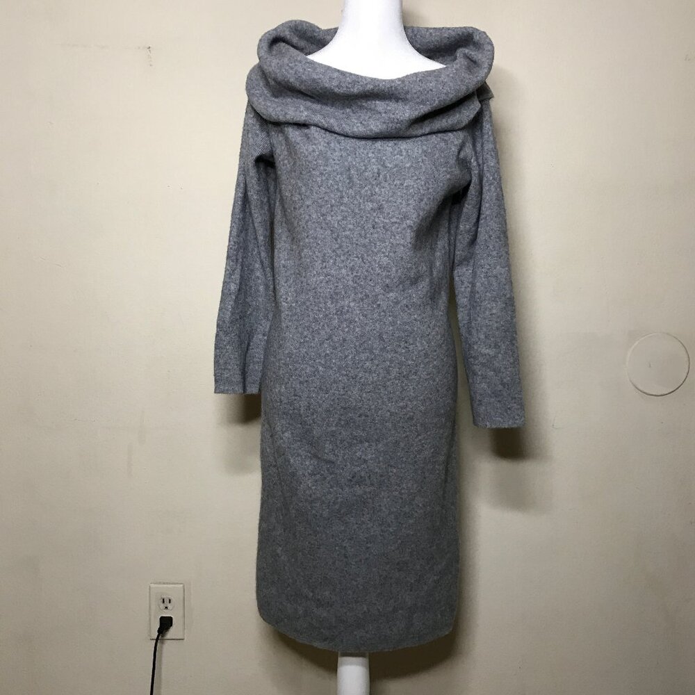 Reiss Size 10 Eliana Body Hugging Cowl Neck Midi Sweater Dress Quiet Luxury